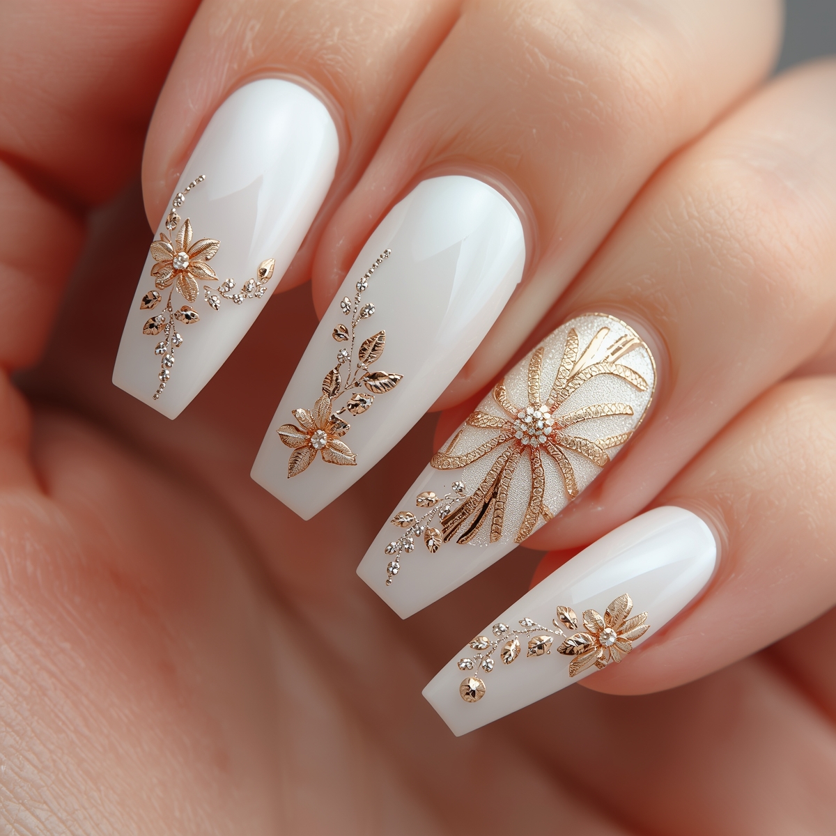 Creative acrylic nail art design